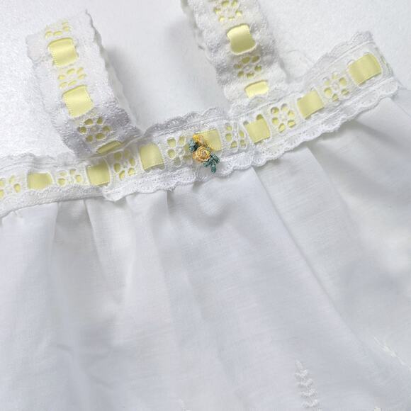 Vintage Healthtex Tank Top Baby Girls Sz 6m White Eyelet Boho Basic Casual - Picture 2 of 4